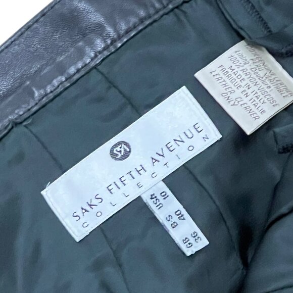 Women’s Vintage Saks Fifth Avenue skirt leather black 1990s - Picture 2 of 7
